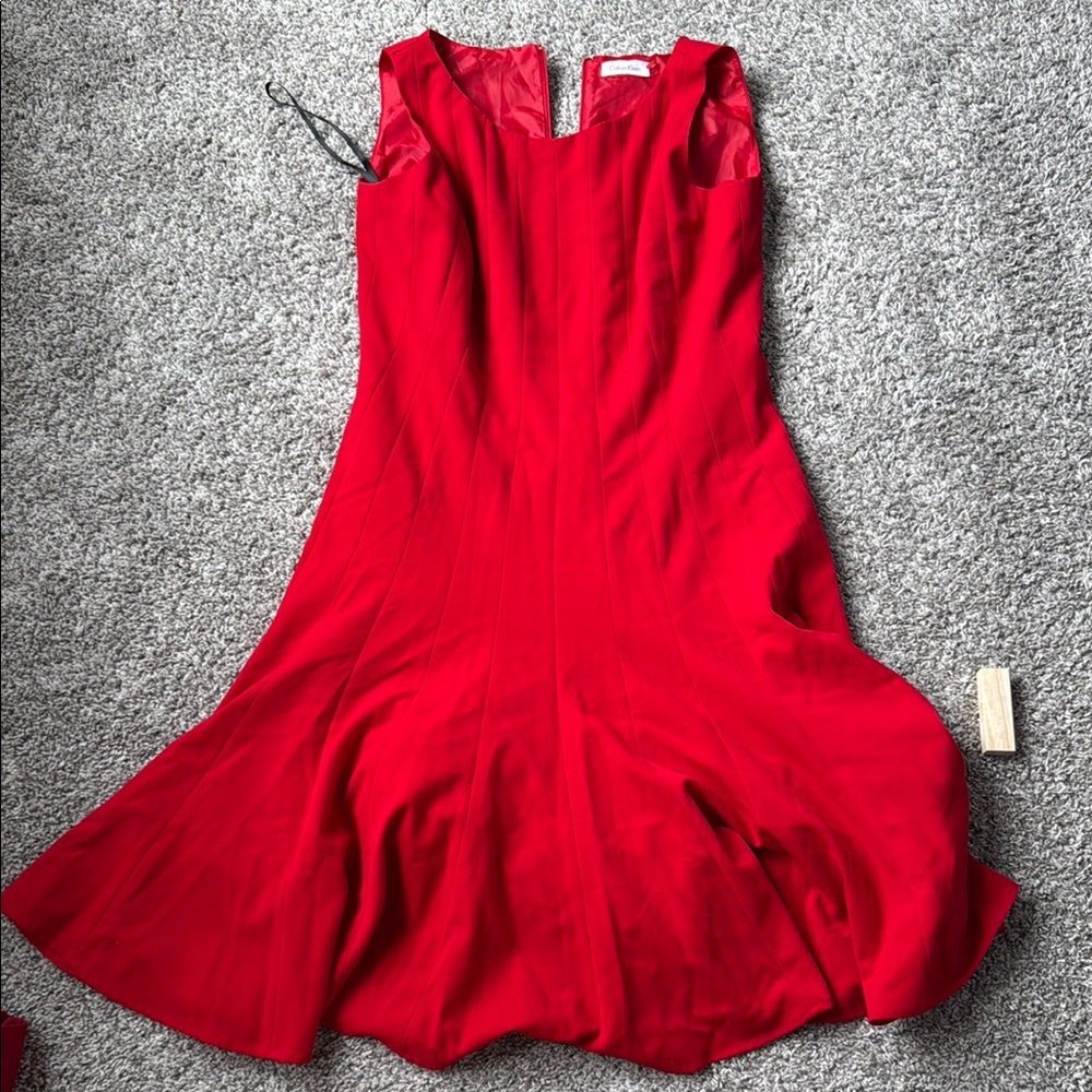 Calvin Klein Vibrant Red Midi Dress